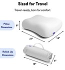 Cushion Lab Travel Deep Sleep Pillow Compact Memory Foam Calm Grey Open Box
