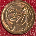 High Grade Au  1983 Australia Australian -two Cents Frilled Lizard Coin-jan727