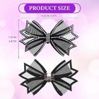Shoe Clips For Women Dress Shoes 2 Pieces Mesh Bow Rhinestone One Size  Black