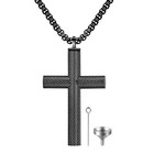 Cross Urn Necklace Pendant Stainless Steel Cremation Ash Keepsake Jewelry 22 