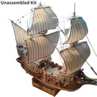 Unassembled 1 100 Galeon Golden Hind Paper Boat Wareship Ship Model Diy Model  N