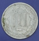 1881 3-cent Nickel  3   Copper-nickel Coin  Very Fine  Well Preserved   Uncleaned