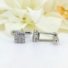 White Cubic Zircon Cufflinks-925 Sterling Silver Jewelry-square Cut Cufflinks