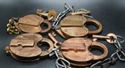 Lot Of 4 Vintage Heart Padlocks Fraim Ec Co Climax 1945 1956 Keys Chains 0002
