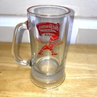 Old German   Premium Lager Collectible 6 25  Pedestal Beer Mug Heavy Clear Glass
