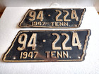 1947 Tennessee License Plate Matching Set Pickett County W low Issue Number Rare