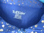 Womens Large Tuff Rider Western Zipper Show Shirt Large With Silver Shimmer Dots