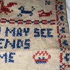 Embroidery Sampler  1930 By 10 Year Old Mary  hand Stitched Art