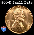 1960-d Small Date Lincoln Memorial Cent Penny 1c - Brilliant Uncirculated  bu 