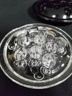 2 Vintage Glass Solid Glass Flower Frogs Ikedana 4 5  Black   3 5  Clear