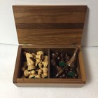 Vintage Drueke  Wooden Rosewood Chess Set Pieces - 3 5     King- Boxed