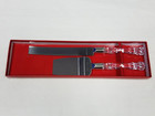 2 Pc Cake Knife Server Stainless Steel Set Faux Crystal Handle Wedding Party