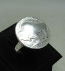 Vintage Sterling Silver Ring Bison Five Cents Usa Solid 925 Hallmarked Empress
