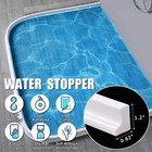Collapsible Shower Threshold Water Dam Buthtub Stopper 39 Inch  White 