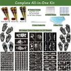 191 Pcs Temporary Tattoo Stencils Kit  6 Standard  191 Designs   6 Cones 