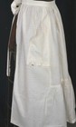 Antique Apron White Half  Pique Long Cotton Large W pockets 1800s  Original 19th