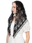  Triangle Veil For Church - Lace Chapel Catholic Mass Head Covering Scarf Black