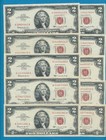 10- 2 00 1963 Series Red Seal United States Notes Bright Au Dealers Lot