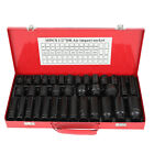 35 Pcs Deep Impact Socket Set 1 2  Metric Drive 8-32mm Sae Impact Sockets Us New