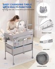Saryocy Baby Changing Table  Waterproof  Adjustable Height  Mobile