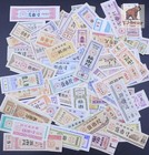 Lots 100 Pcs Different Chinese Cloth Coupons Ration Stamp Mixed Real Collections