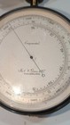 C 1890 Jas W Queen Compensated Aneroid Barometer With Original Leather Case