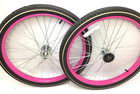24  Bicycle Pink Wheel Set Front Rear 2 125  Tires Beach Cruiser Bike  h75