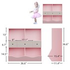 Toy Storage 2-piece Kids Bookshelf Drawers Cubbies Pink For Playroom