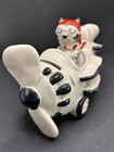 Vtg Takahashi 305 Cat Fighter Pilot Airplane Coin Bank Kamikaze Red Baron Japan