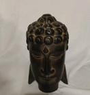 Hand Carved Buddha Head Statue All-natural Wood Made In Indonesia Unique 10 Inch