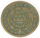Hard Times Token Not One Cent  Ht 50  Fine   336