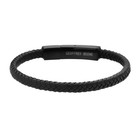 Men s Braided Genuine Leather Fashion Bangle Bracelet With Stainless Steel Cl   