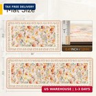 Anti Fatigue Kitchen Mats 2pcs Thick Non Slip Cushioned Rugs Beige Abstract Flor