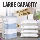 Jumbo Vacuum Storage Bags 4 Pack  31x40x15 Inch  Space Saving For Clothing  