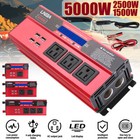 5000w 2500w Lcd Car Power Inverter 12v 24v To 110v 3 Ac 4 Usb Rv Solar Converter