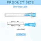 100 Pcs 23g Tip Dispensing Needle With Luer Lock 1 69   Blue
