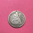 Love Token 1876 Seated Liberty Dime Silver