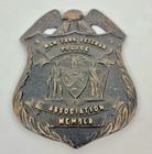 Antique New York Veteran Police Association Member Bronze Plaque 9  Patina B3