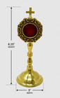 Antique Style Brass Personal Reliquary For Catholic Church Or Home Use 8 Inch