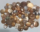 Lot Of 65 Vintage Small Metal Buttons