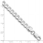 925 Sterling Silver 9 Inch 6 8mm Flat Curb Chain Bracelet