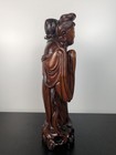 Chinese Hand Carved Hardwood he Xiangu statue 14 5  1950s symbolizing Longevity