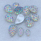 Craftbuddyus 10pcs 25x18mm Flatback Ab Clearteardrop Resin Moonrock Crystal Gems
