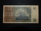 Slovakia 20 Korun P 5 1939 Rare Hlinka Restaurated Condition Not Perforated 