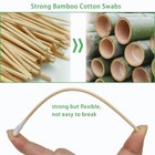 Bcowos 6-inch Bamboo Cotton Swabs 500 Count Storage Box