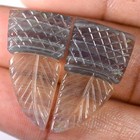 39 70 Cts 100  Natural Handmade Carved Fluorite Pair 16x29mm Cabochon Gems Hw40