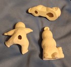3 Christmas Miniature Ornaments Ceramic Ready To Paint Alberta Mold 