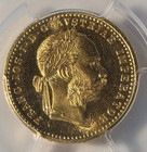 1915 Austria Gold 1 Ducat Restrike Pcgs Gold Shield Lable Ms 66