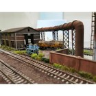 Ho Scale 1 87 Train Scene With Factory  pipeline Model     Realistic Railway Setup