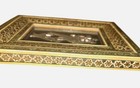 Persian Khatam Inlaid Frame Bird Etched Metal Art Handmade Iran Farhad Bazaar